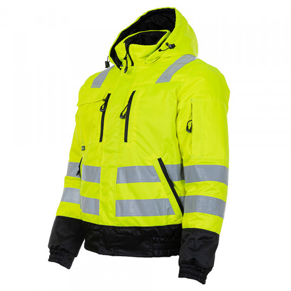 Зимняя сигнальная куртка-бомбер Brodeks KW 222, желтый/черный