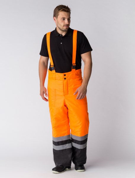 Костюм зимний Дорожник (Оксфорд) брюки, оранжевый/черный