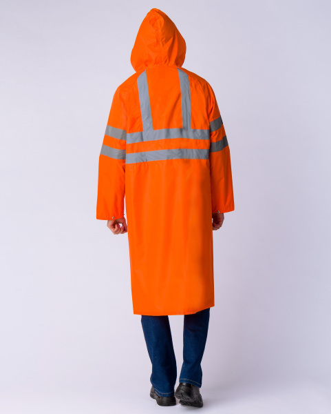 Плащ влагозащитный сигнальный СОП (Нейлон/ПВХ,180), оранжевый